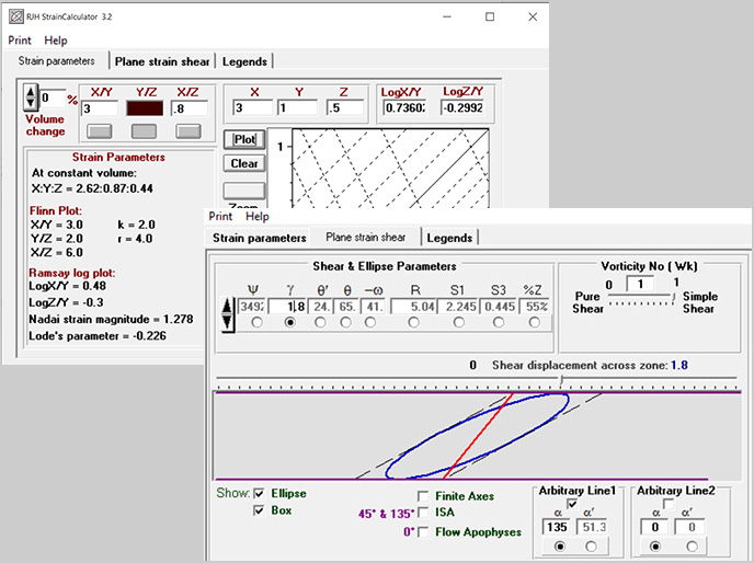 Strain Calculator shear screen image